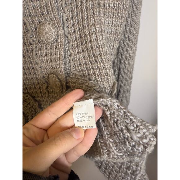 Fur Accented Wool Blend Sweater Blazer - Picture 6 of 8